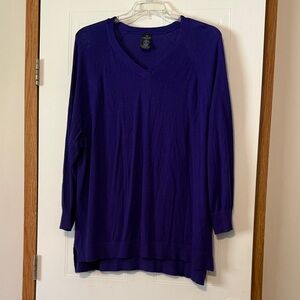 Faded Glory Purple V-Neck Long Sleeve Sweater